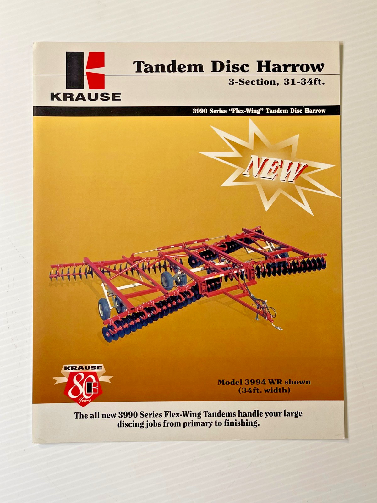 1980s Tandem Dis Harrow 3 Section – Original Dealer Sales Brochure (Dated 1980s)