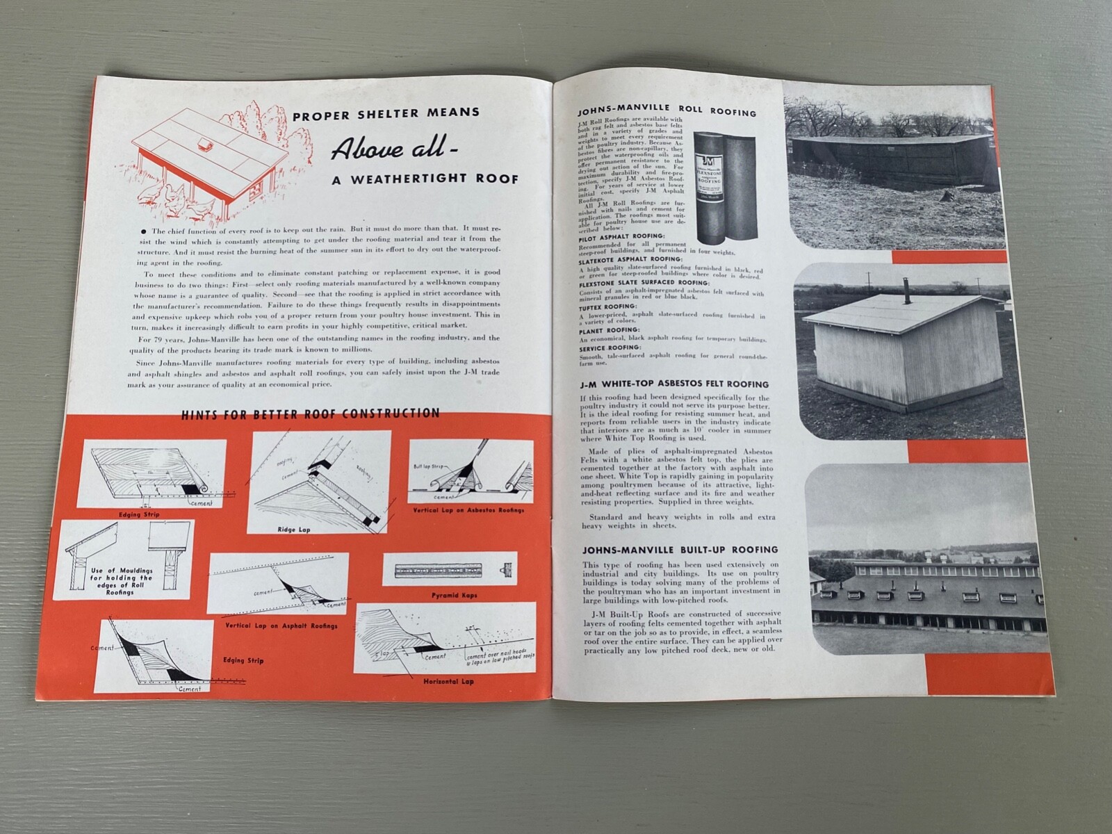 Vintage Johns-Manville Poultry House Building Materials Asbestos Siding Brochure