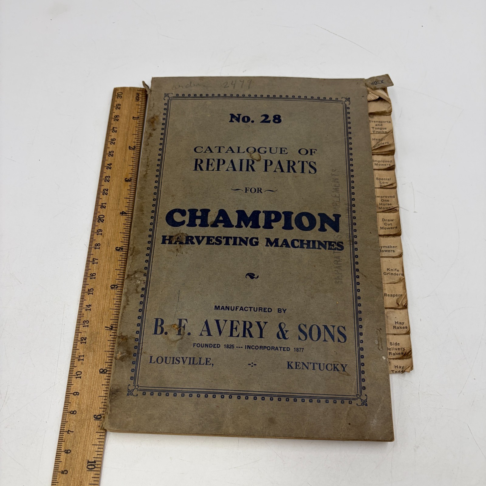 c1928 B.F. Avery Champion Harvesting Machines Repair Parts Catalog No 28