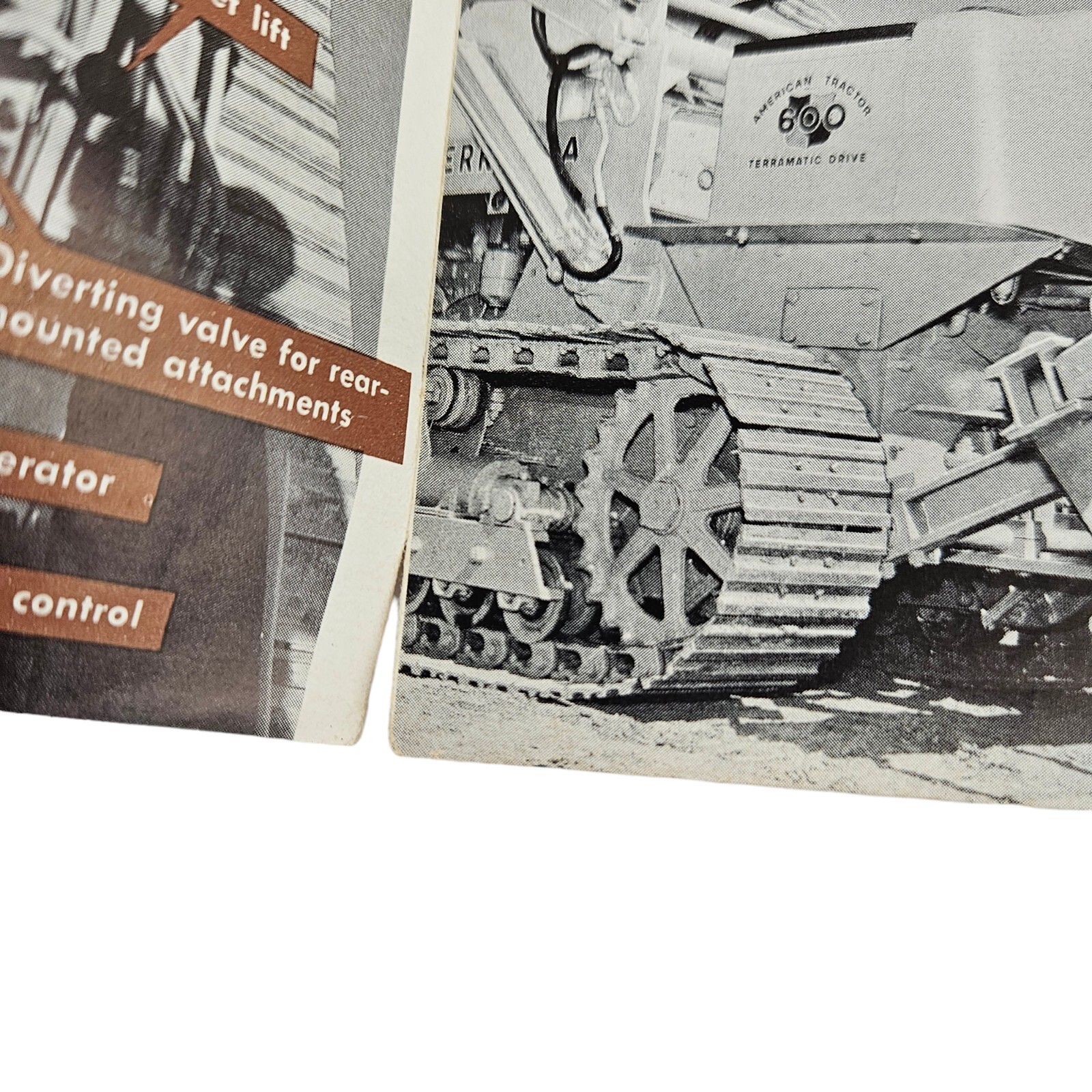RARE Vtg American Tractor Corporation Terratrac Terraloader Model 600 Brochure