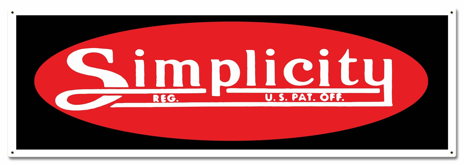 SIMPLICITY LAWN MOWERS LOGO 36&Prime; HEAVY DUTY USA MADE METAL ADVERTISING SIGN