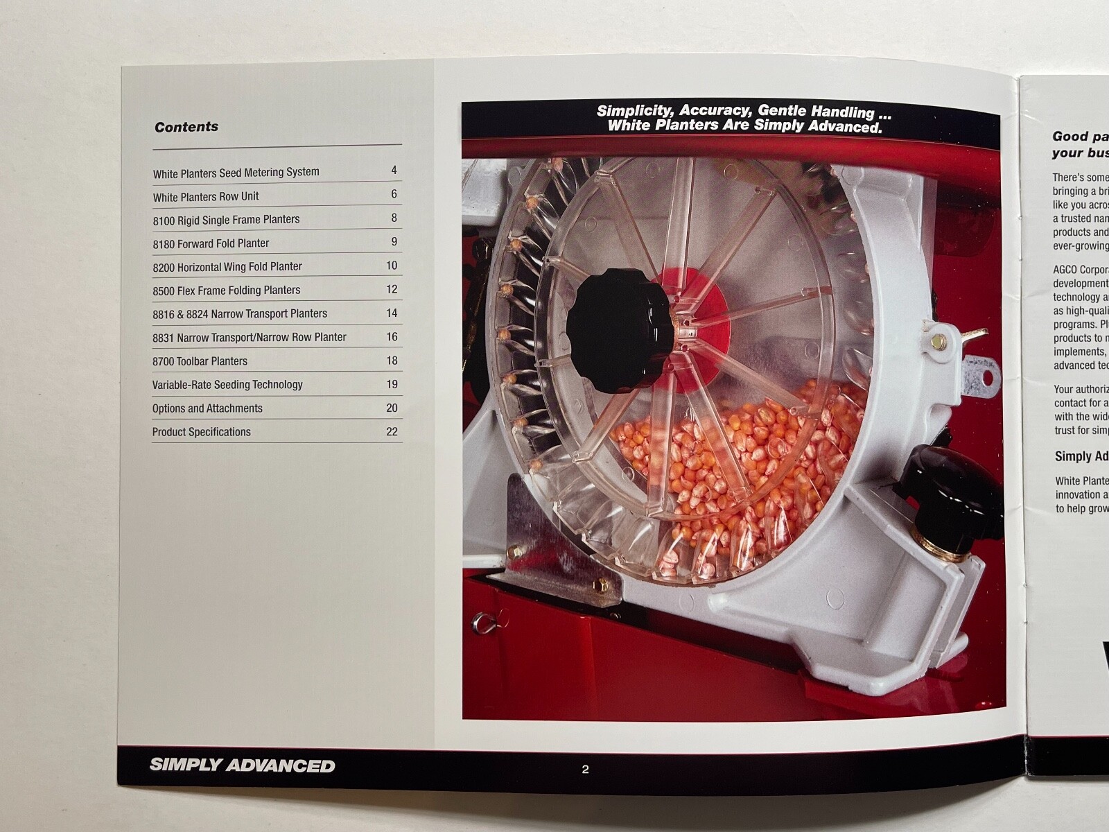 White – 8000 Series Planters Sales Brochure *2011* (Showroom Sales Booklet)