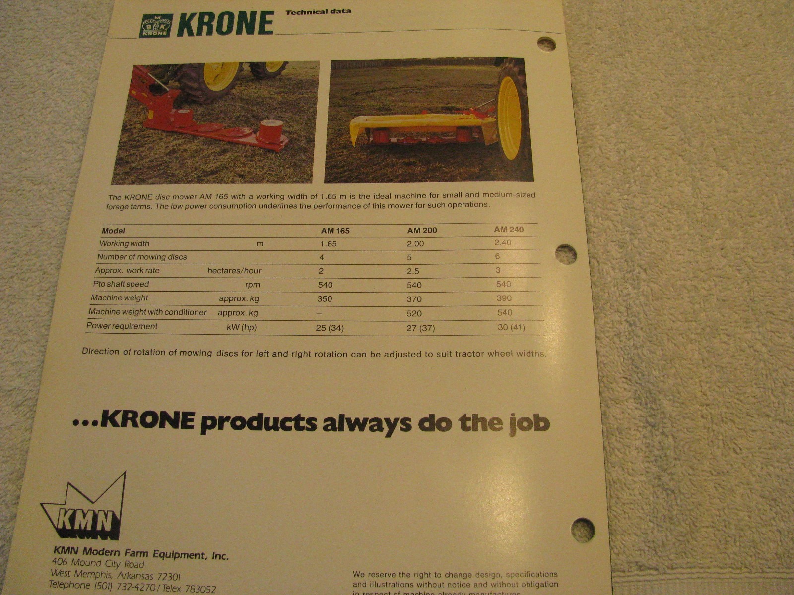 Three Early Krone Brochures Balers/Disc Mower