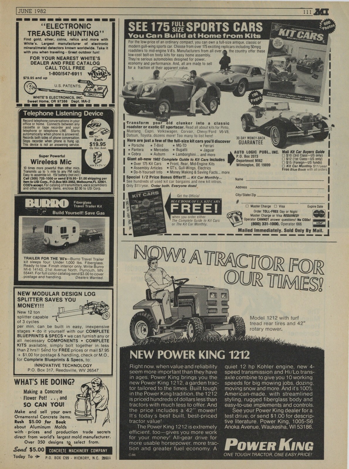 1982 Power King Lawn & Garden Tractors Ad – Model 1212 Pictured – Waukesha