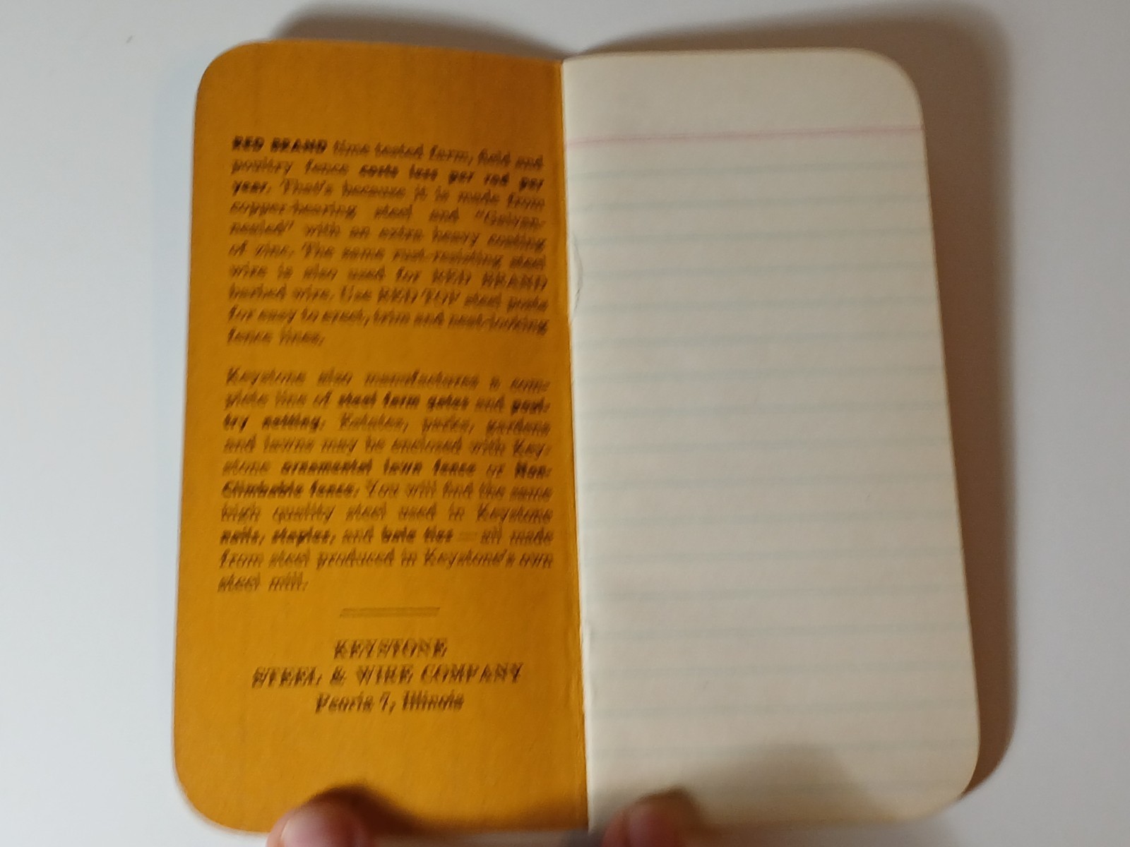 1950s Vintage RED Brand Fence Ledger Book Bluhm Lumber Company Smithton Missouri