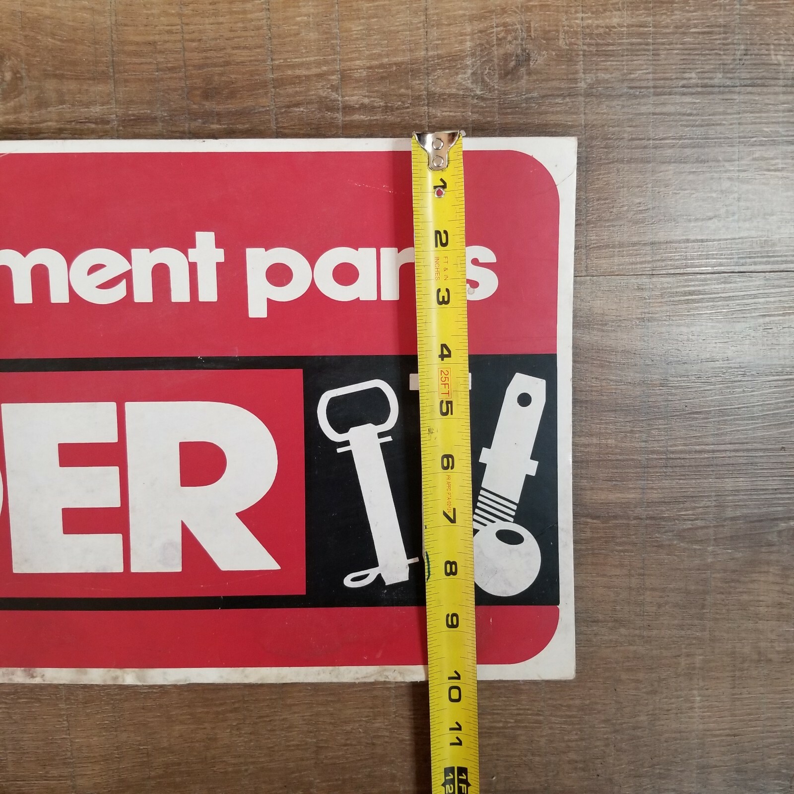 Vintage Cardboard Sign HIGHLANDER Tractor & Implement Replacement Parts 36 x 10&Prime;
