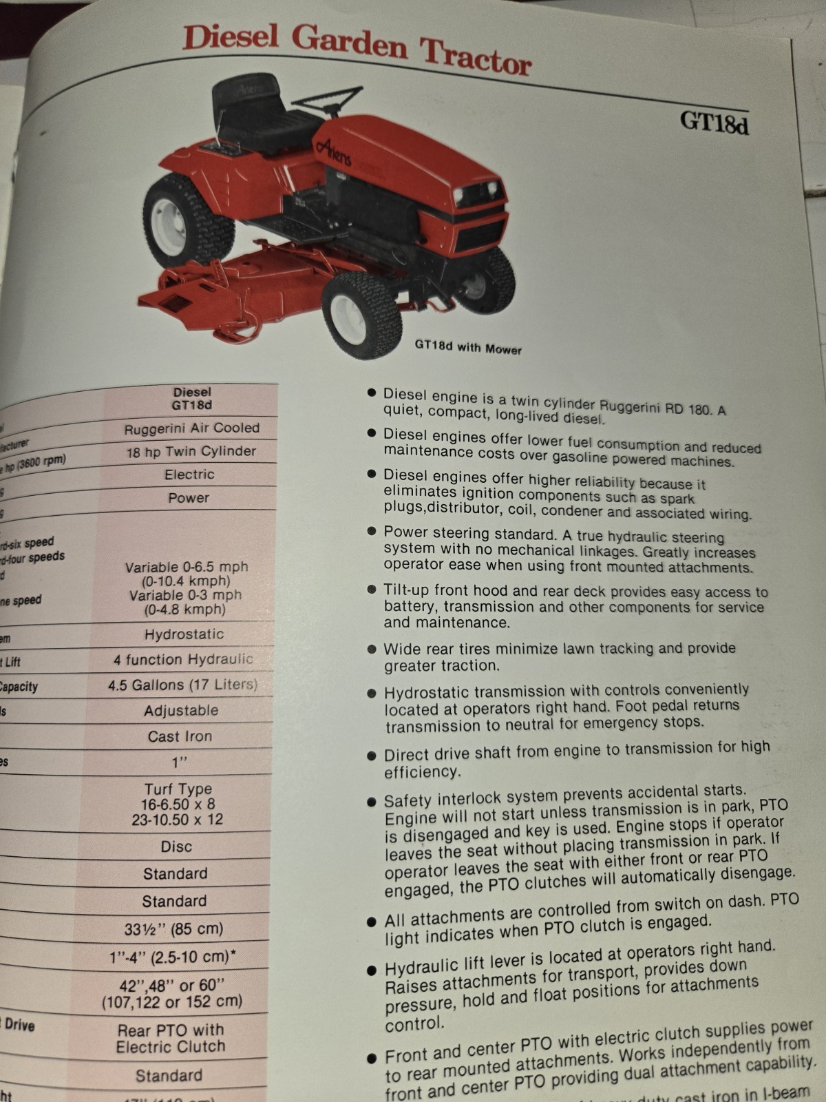 1985 ARIENS GARD N YARD PRODUCTS DEALERSHIP ADVERTISING BROCHURE
