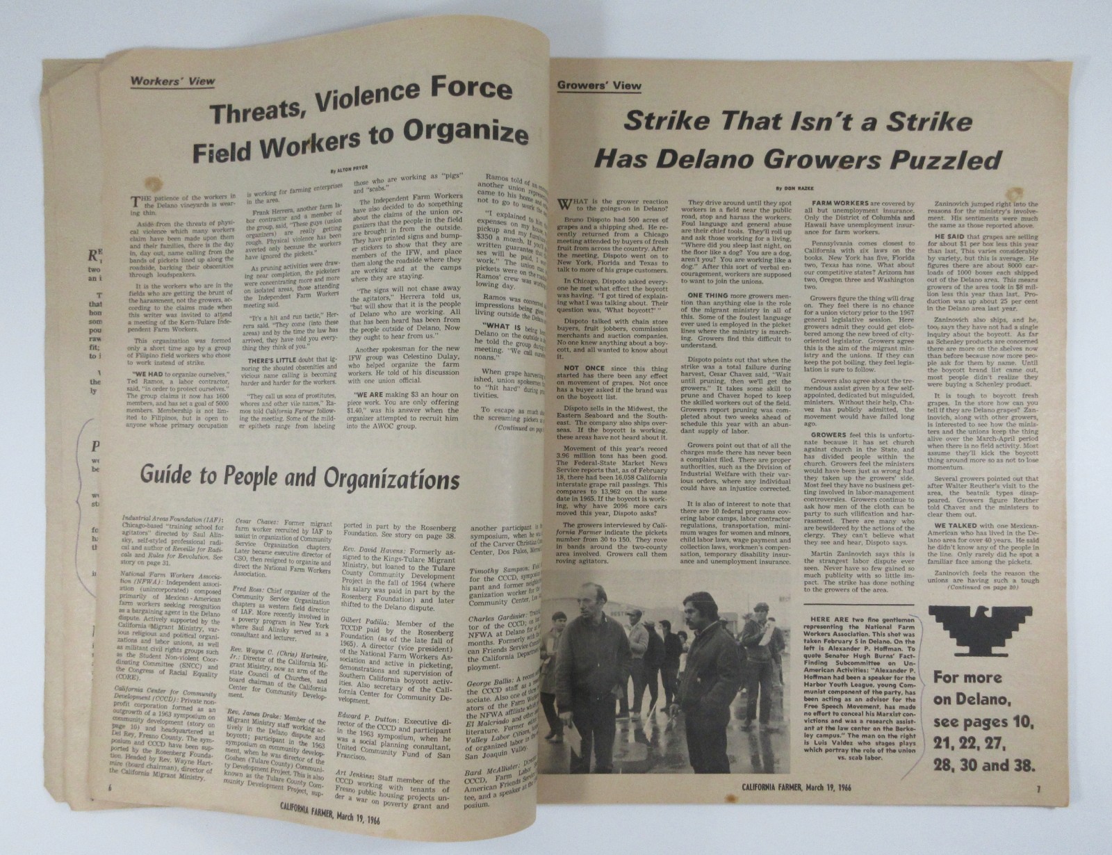 United Farm Workers Grape Boycott Caesar Chavez Farmer Magazine Delano CA 1966