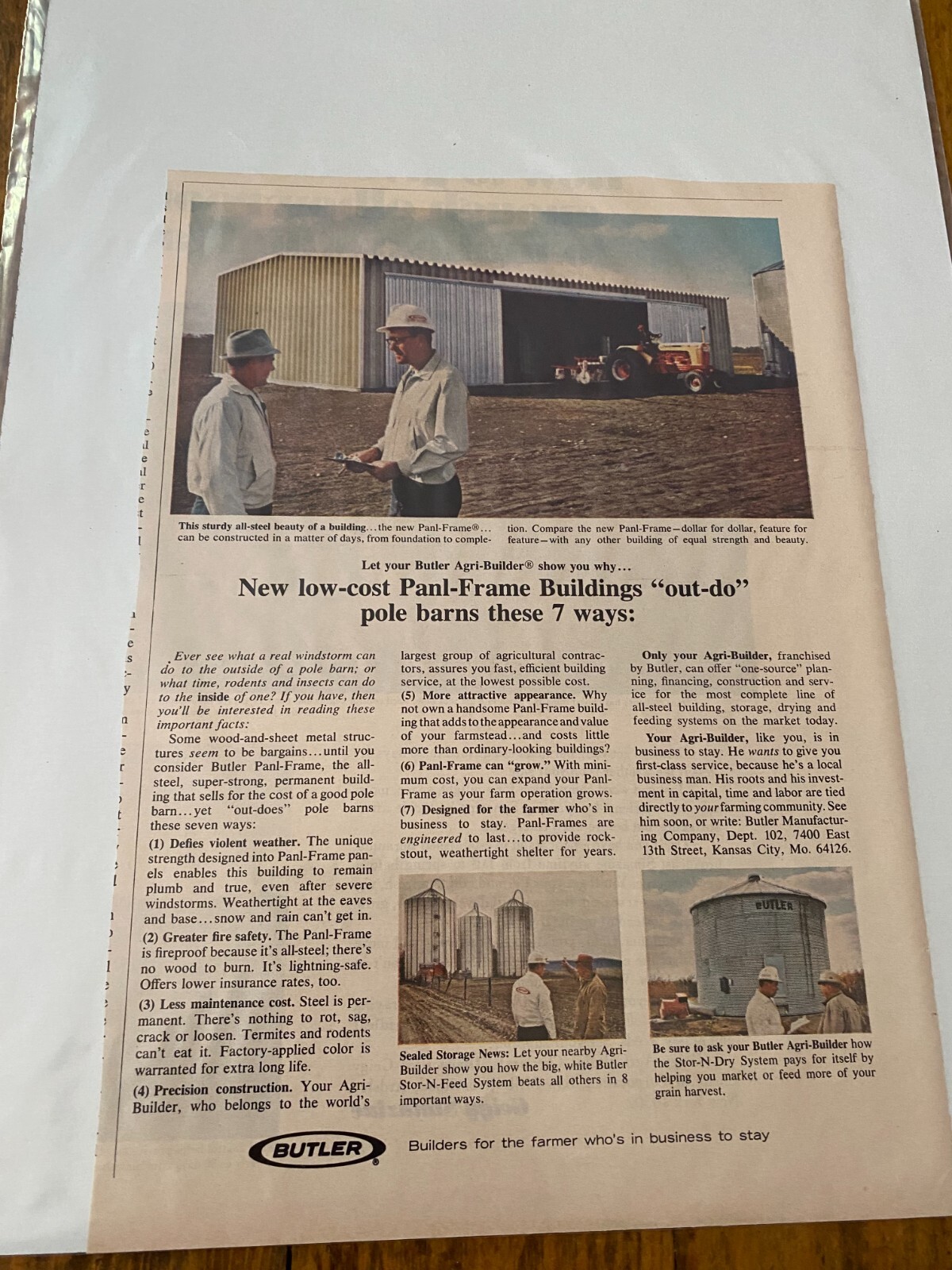 Vintage 1968 Butler Panl Frame Buildings ad