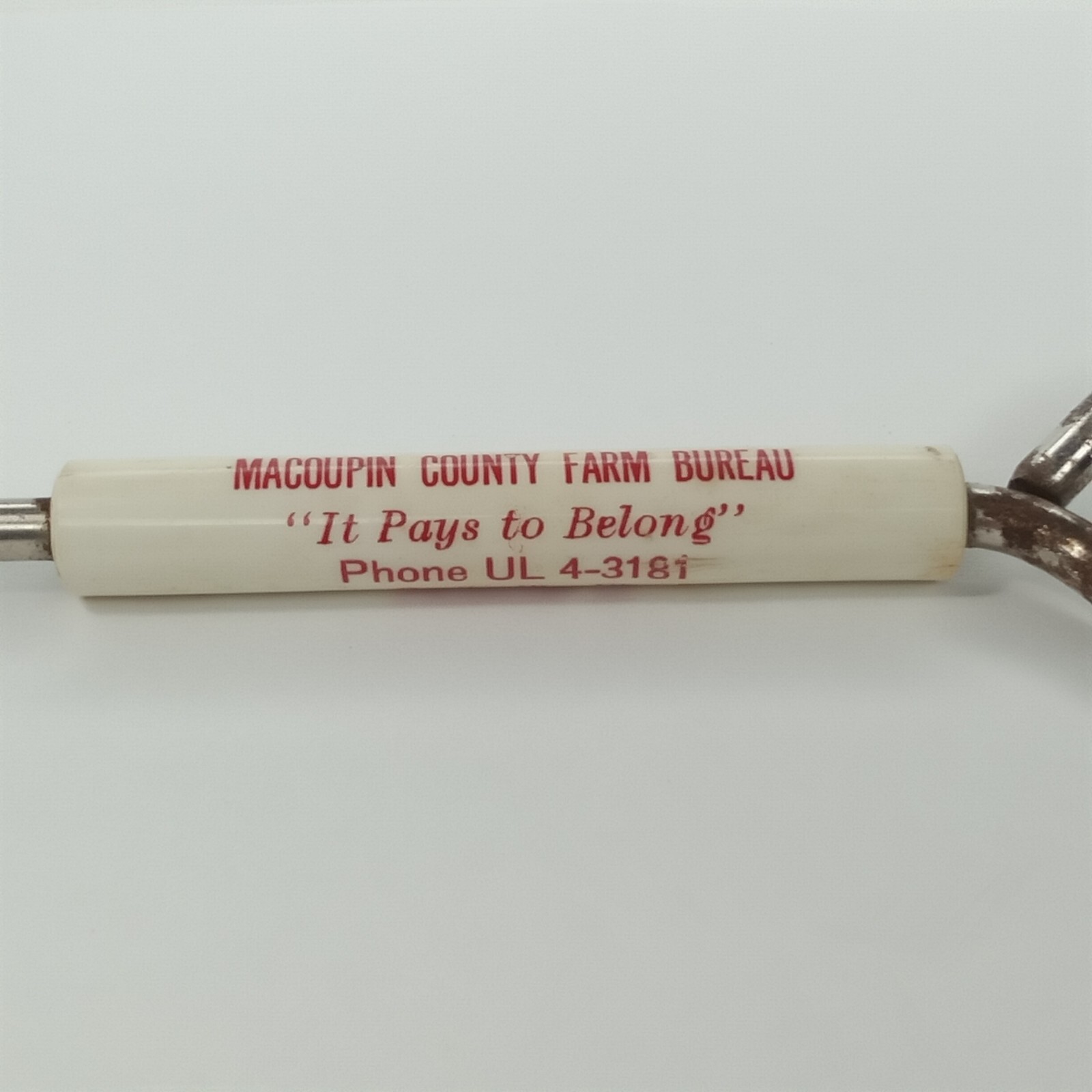 Vintage 1950s Advertising Bottle Opener Macoupin County Illinois Farm Bureau