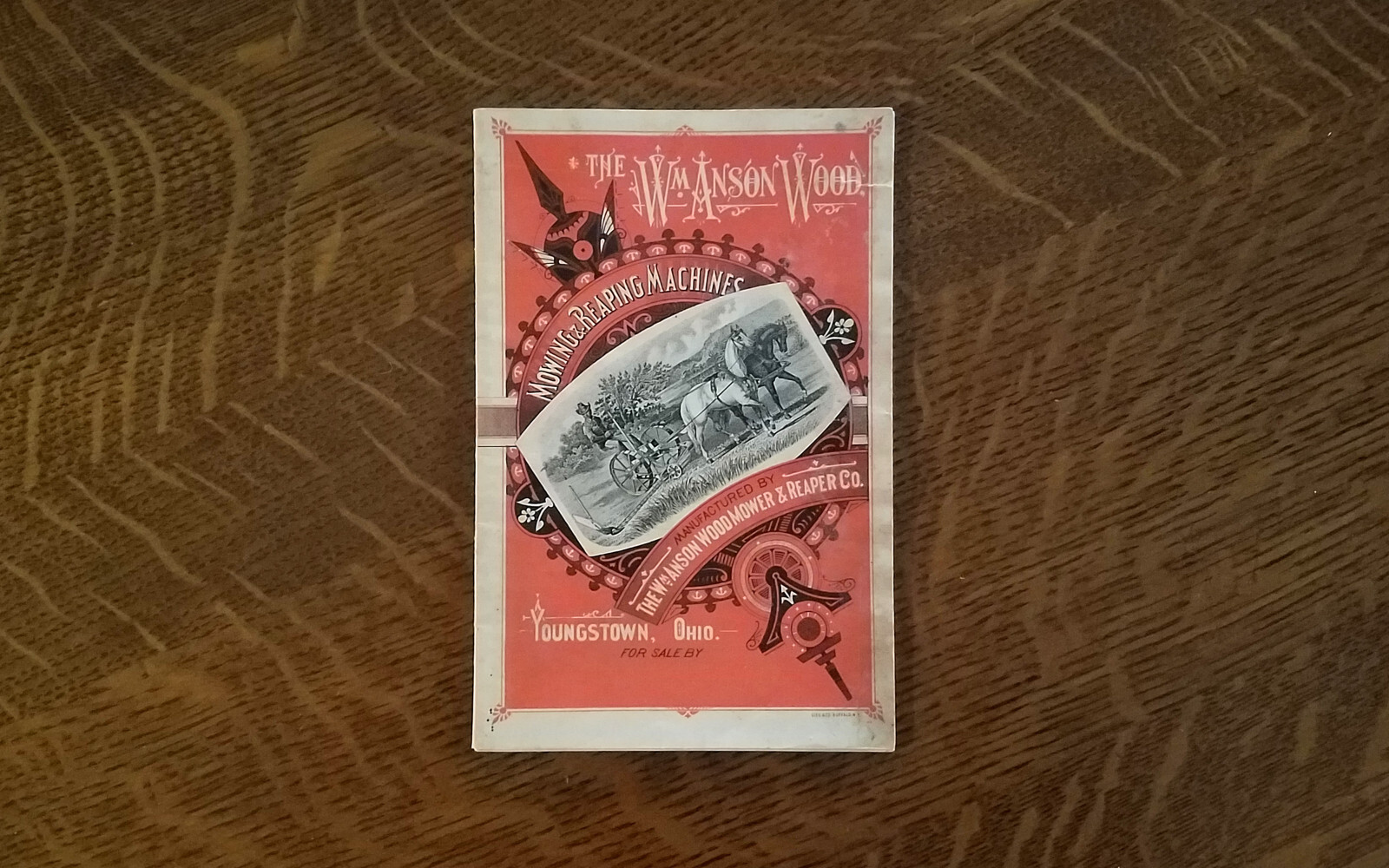 1882 Wm Anson Wood Harvesting Machine Mower Reaper Youngston Catalog Brochure