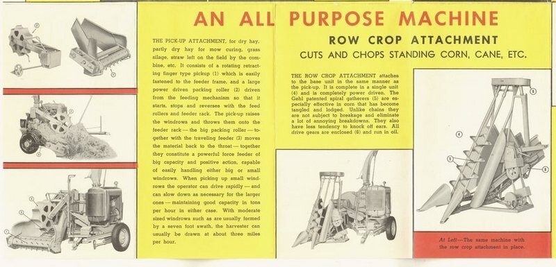 Gehl Bros. vintage 1949 brochure Forage Harvester; Caldwell, Idaho Equipment Co.