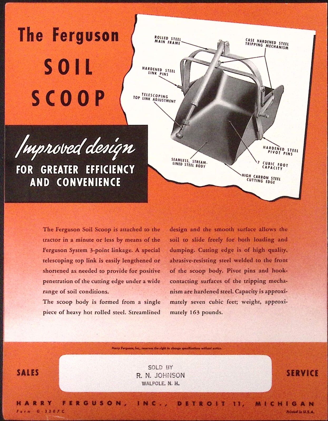1954 Harry Fergsuon Soil Scoop Brochure Ferguson System of Mechanized Farming