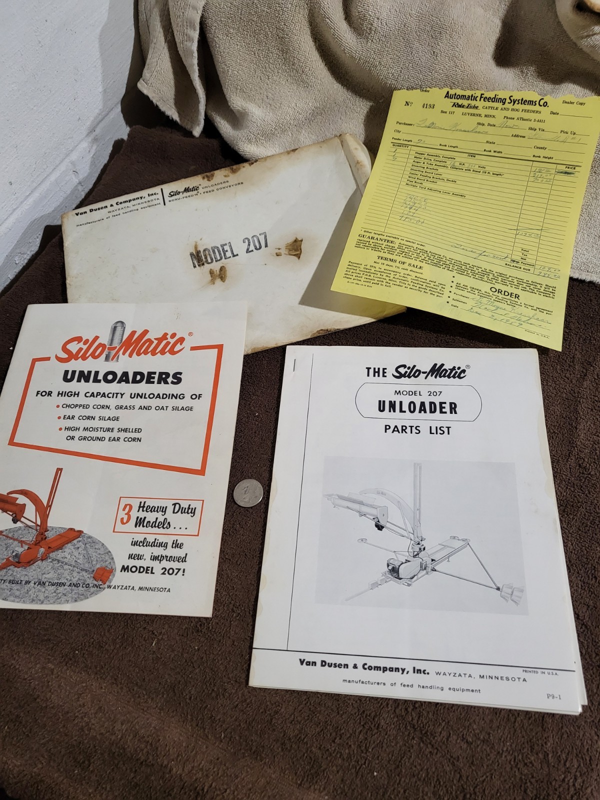 SILO-MATIC 1960s BROCHURE & MANUAL Model 207 Silage Unloader Ag Farm Barn USA