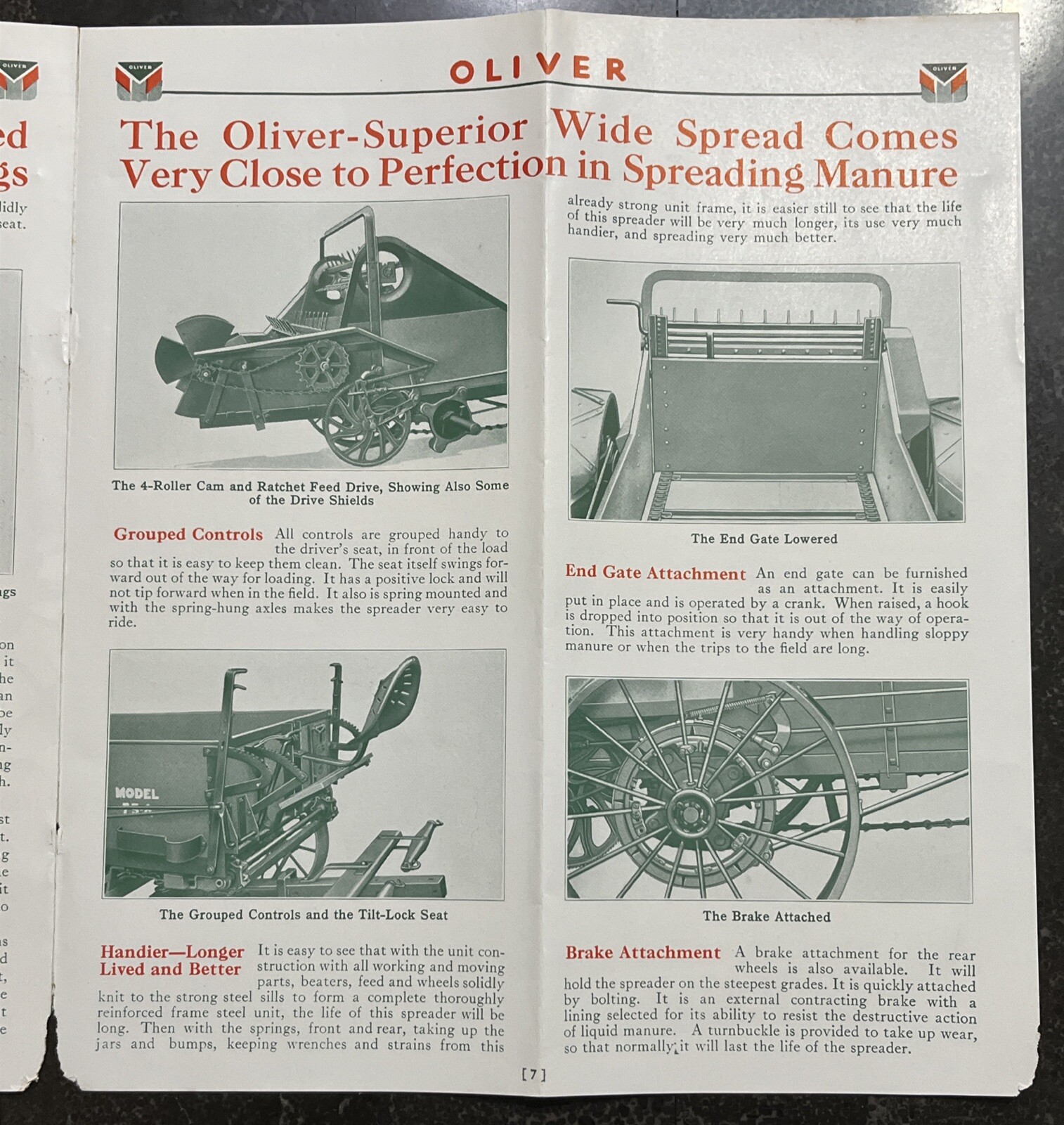 1932 Oliver Superior Spreader Specifications Agricultural Sales Brochure