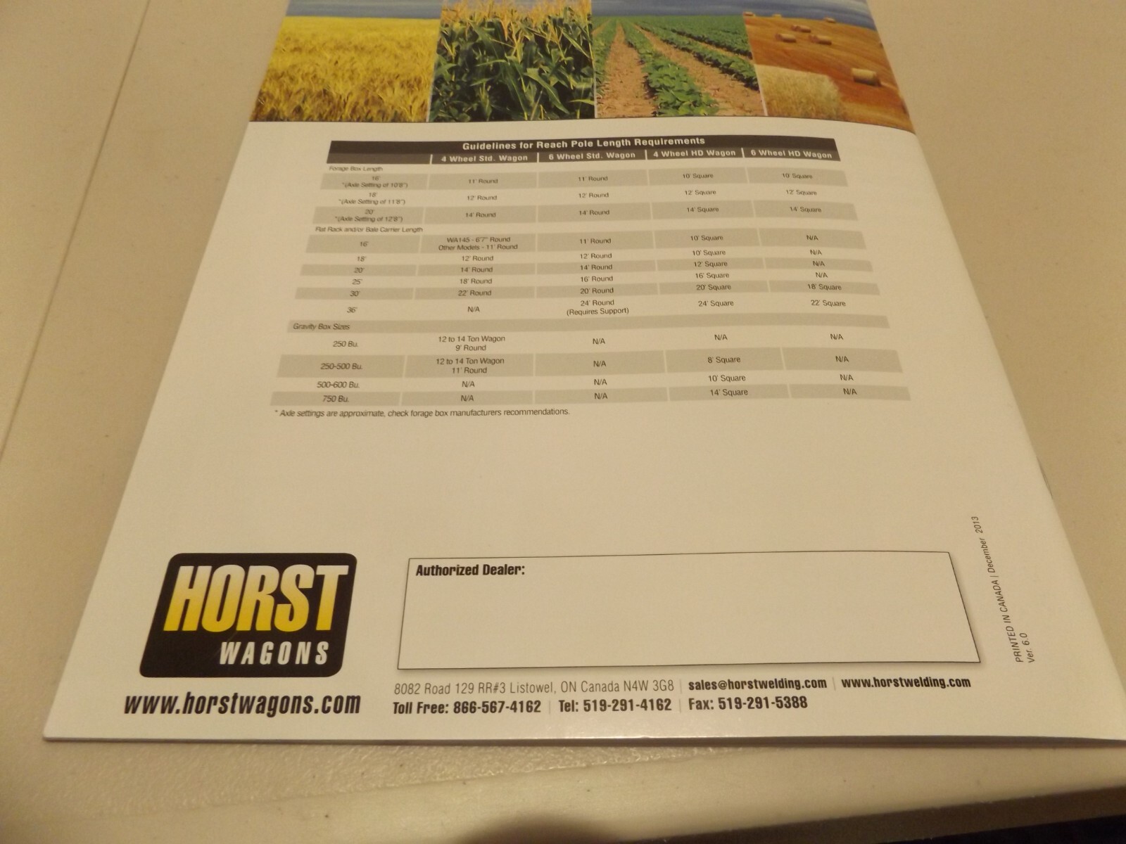 HORST WAGONS 2014 PRODUCT CATALOGUE, LIT # Ver. 6.0 December 2013