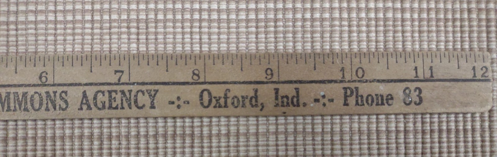 Oxford indiana G.R. Simmons Agency Ruler Phone # 83 Indiana Farmers Mutual Ins.
