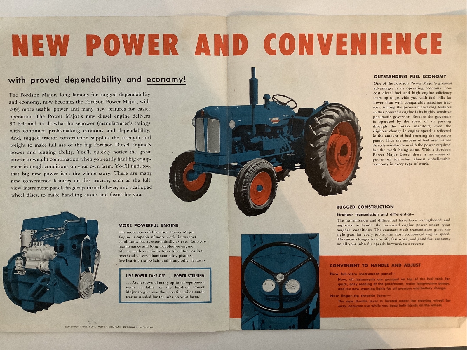 FORDSON POWER MAJOR DIESEL4 PAGES 1958