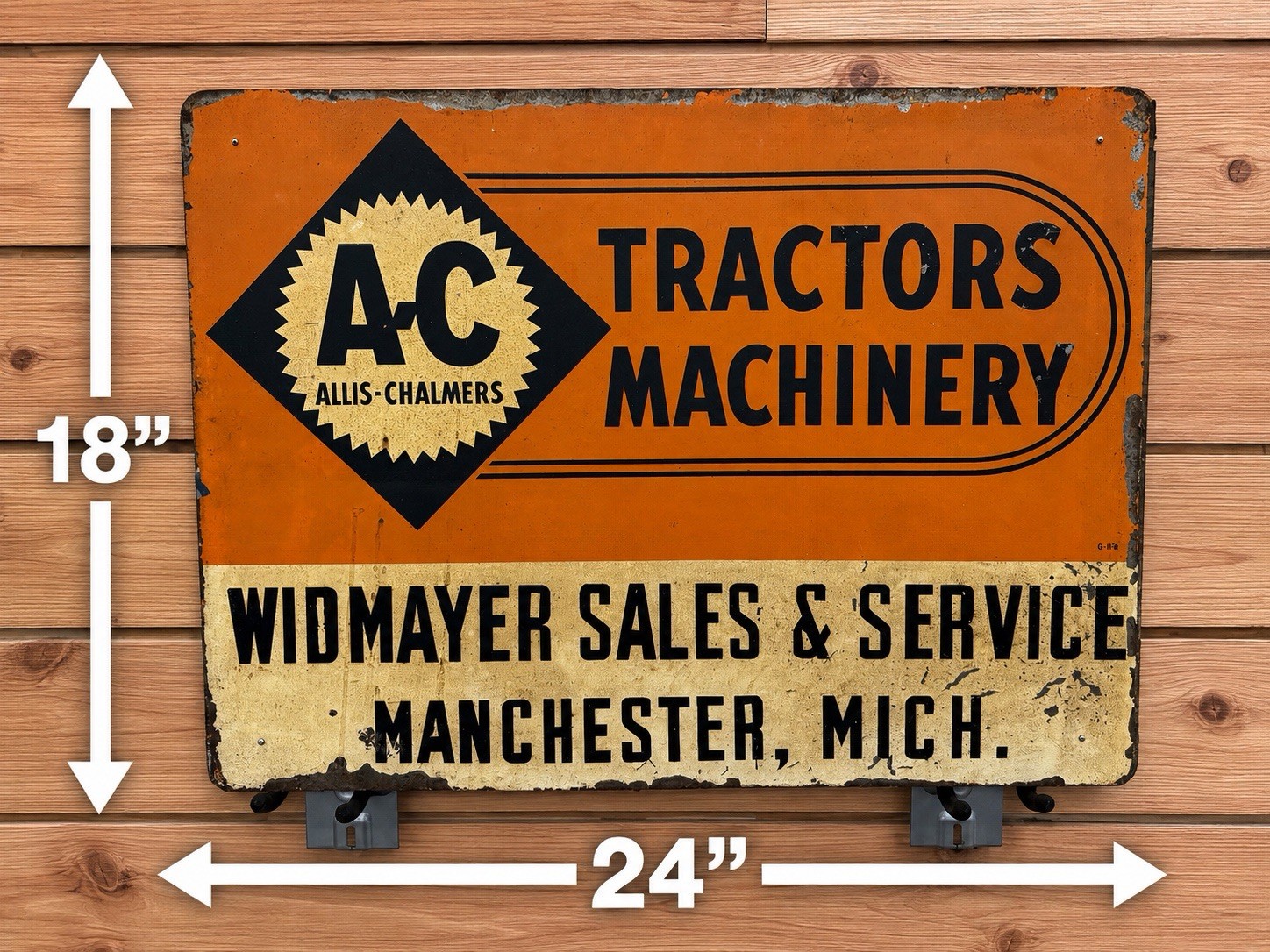 Vintage Allis-Chalmers Tractors & Machinery Dealer Advertising Sign Michigan