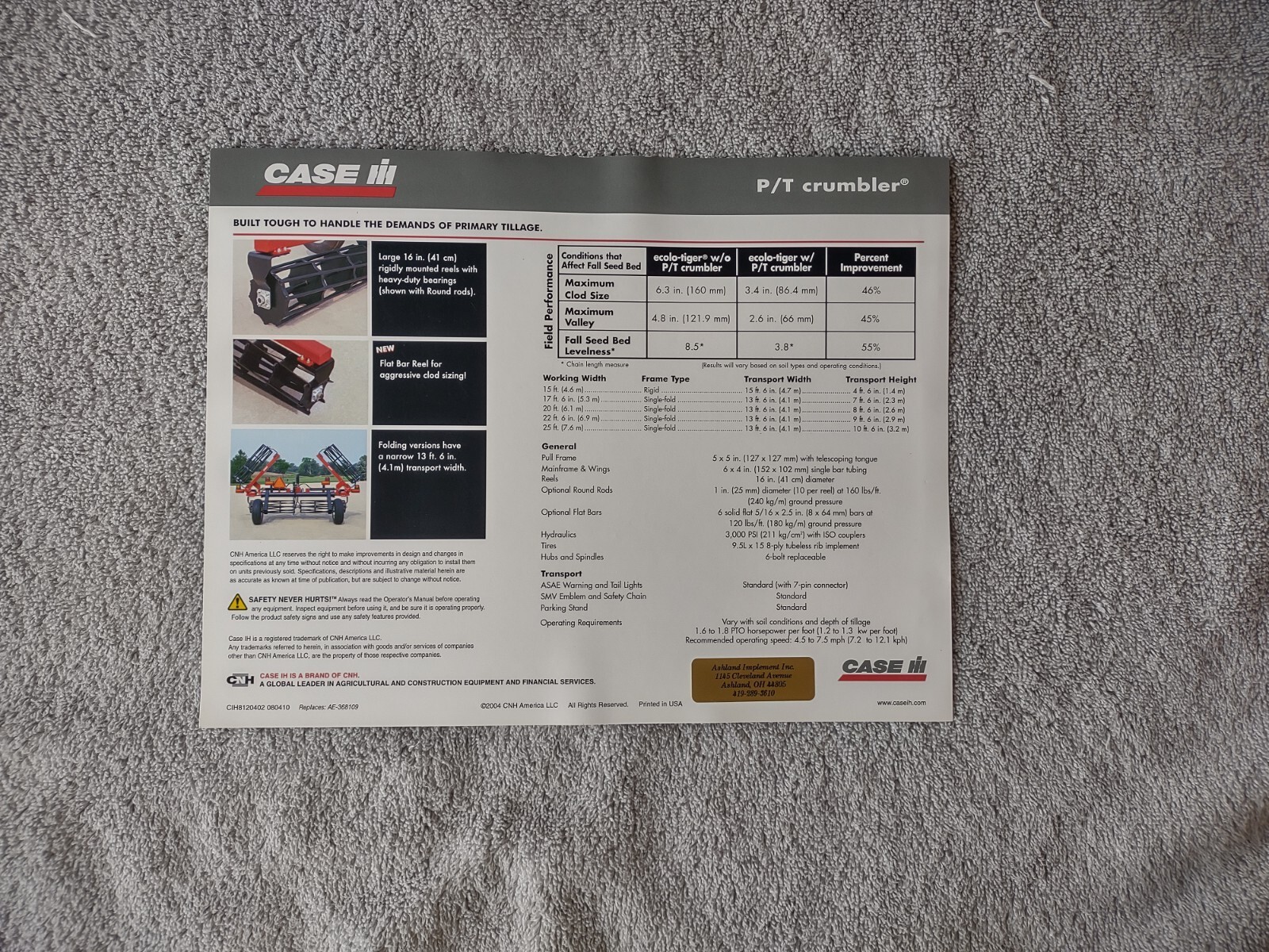 Case IH P/T Crumbler True-Tandem 330 Turbo Sales Brochures. Lot Of 12. 2004,2008