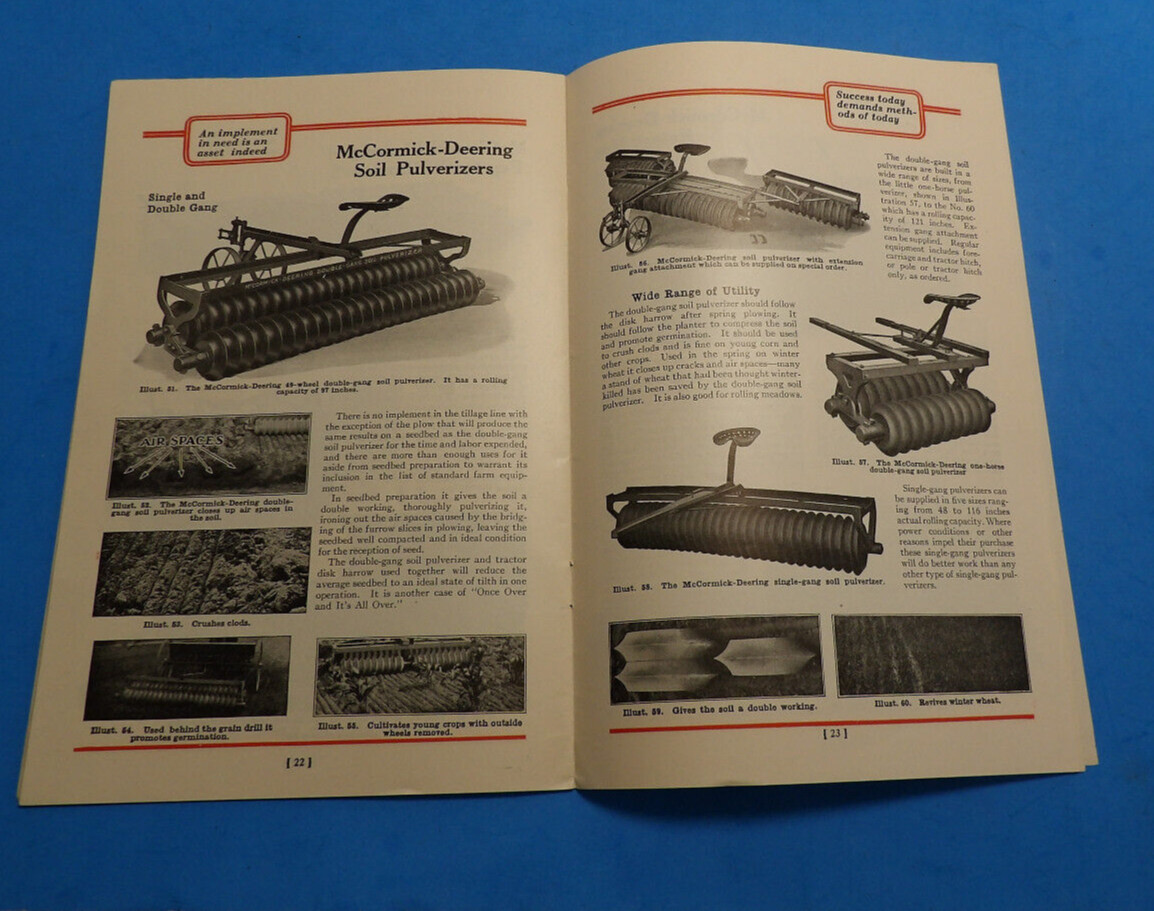 MCCORMICK DEERING BROCHURE 1931 TILLAGE CATALOG 31 PAGE