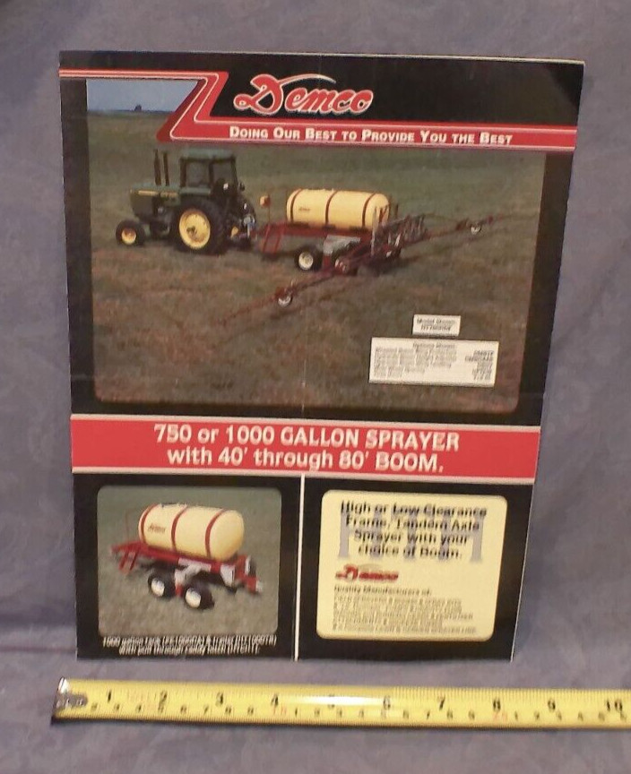 Demco 750 Or 1000 Gallon Sprayer With 40&prime; Through 80&prime; Boom Sales Brochure