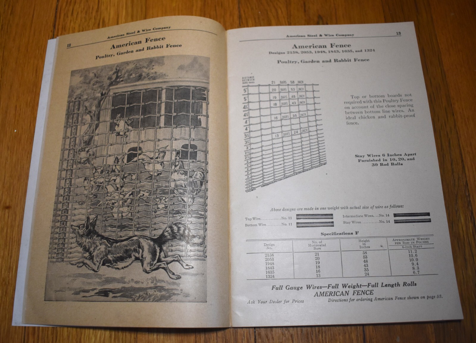 Vintage 1921 American Steel & Wire Farm Hog Sheep Cattle Fence Catalog Book