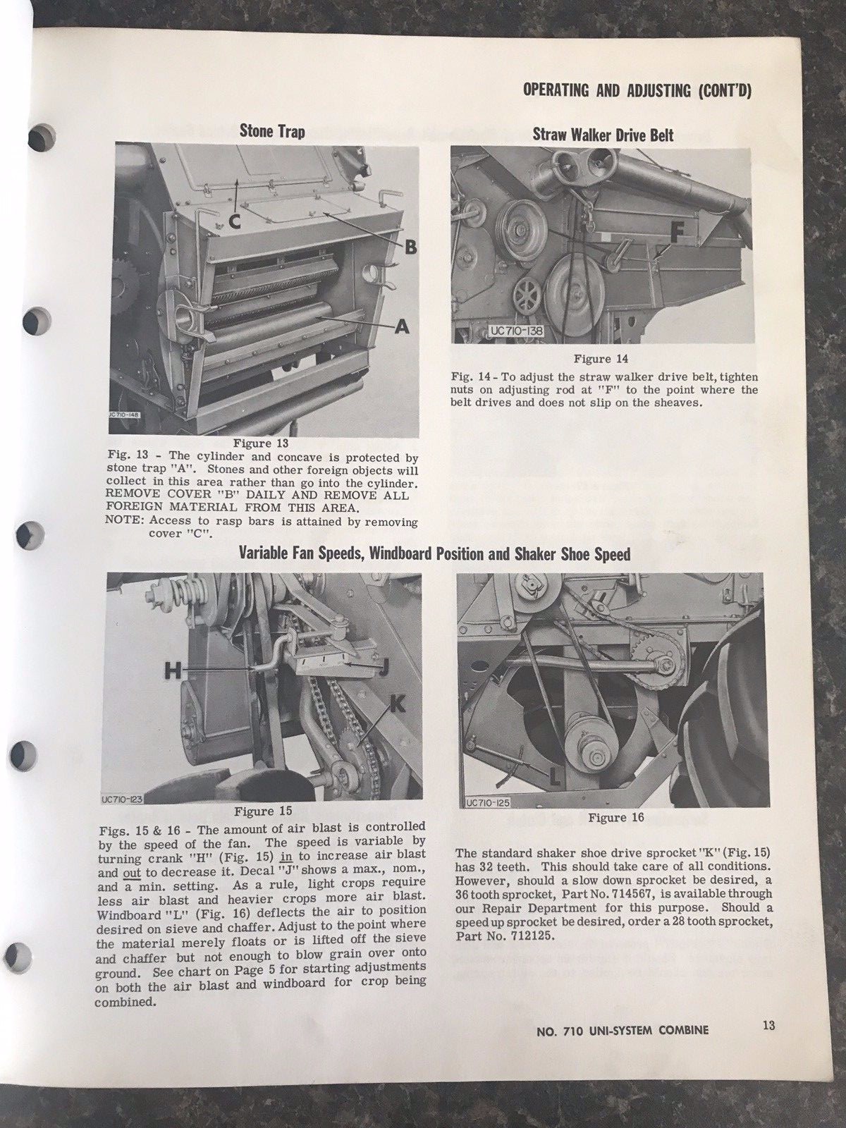 New Idea No. 710 Uni-System Combine Operator&rsquo;s Manual No. UC-104