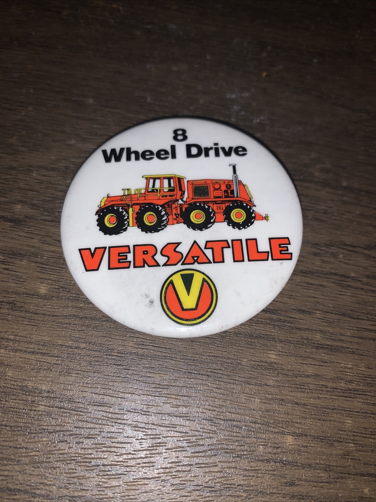 Rare Versatile Tractor Pinback Button Concept Tractor 1080 Big Roy 8 Wheel Drive