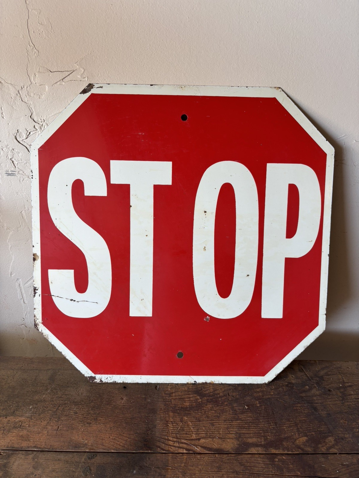 Vintage Metal 15 In. Farm Bureau / Stop Sign