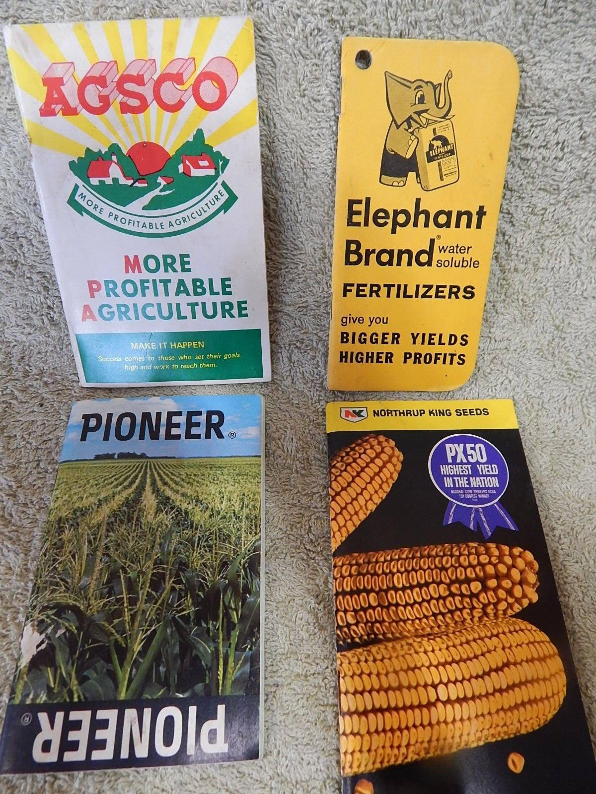 Vintage 1970s Farm Agriculture Notebooks Lot 4 Pioneer Agsco NK Elephant Brand