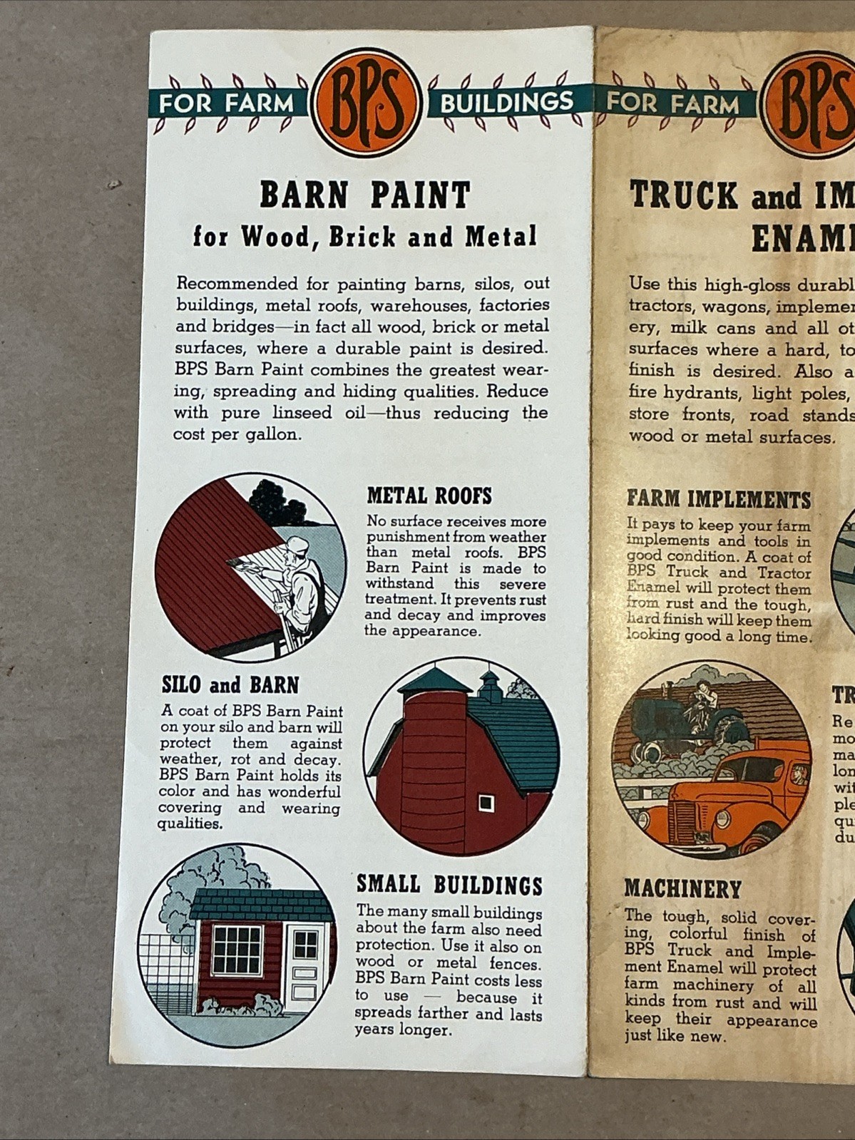 Vintage 1950 Tractor Colors BPS Paint Brochure INV-AD14