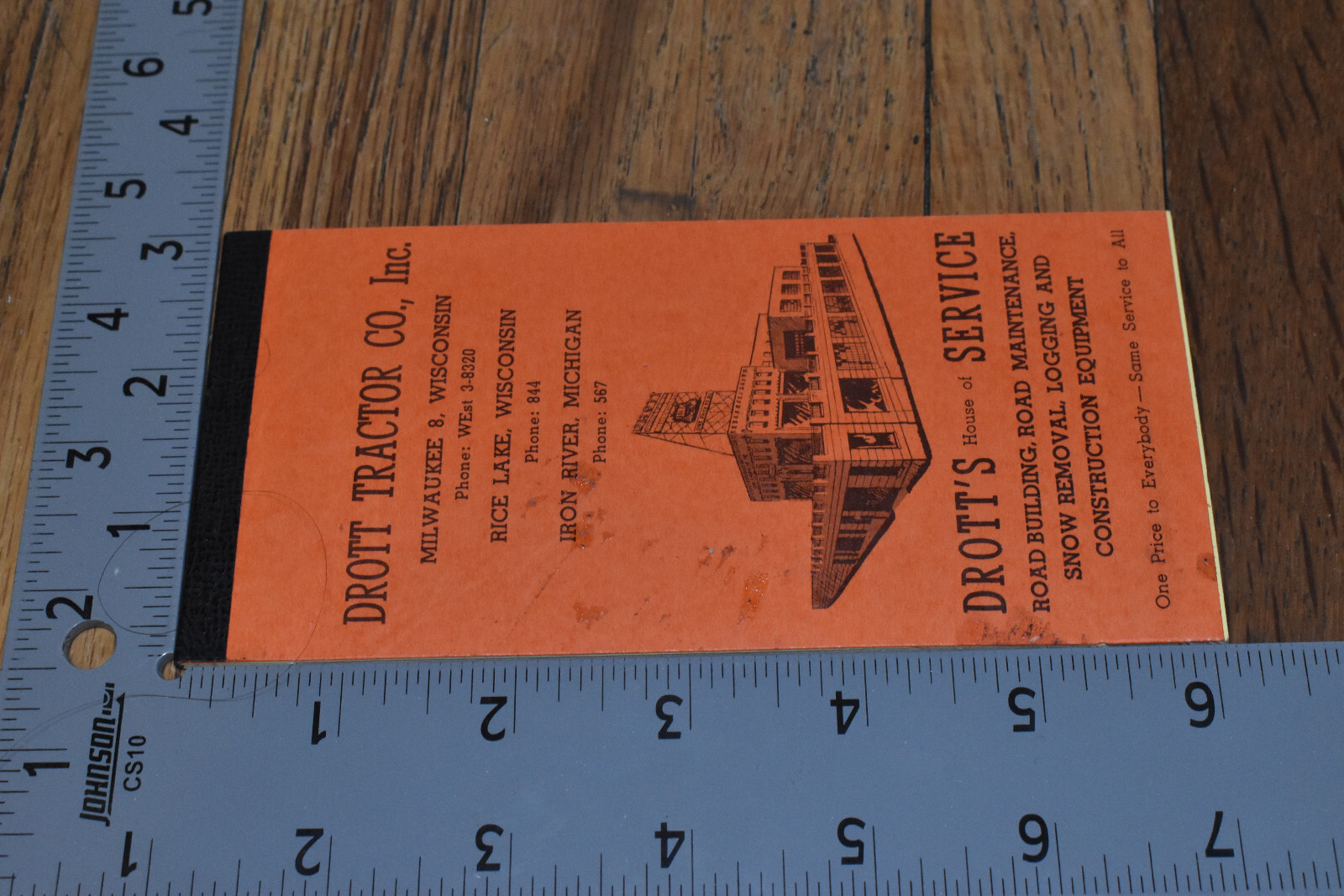 Vintage Drott Tractor Inc Milwaukee Rice Lake WI Advertising Pocket Memo Book
