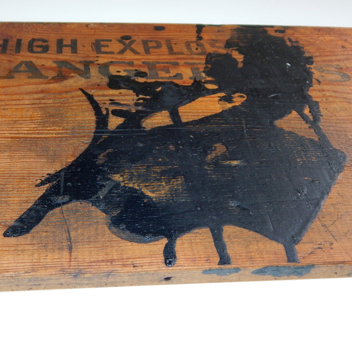 Vintage High Explosive Dangerous Crate Face