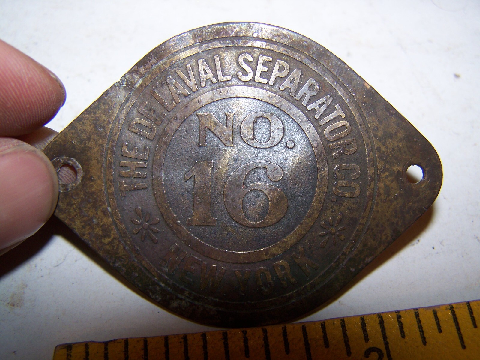 Vintage Dairy Farm Delaval Separator Co. No. 16 De Laval Cream Separator Plate