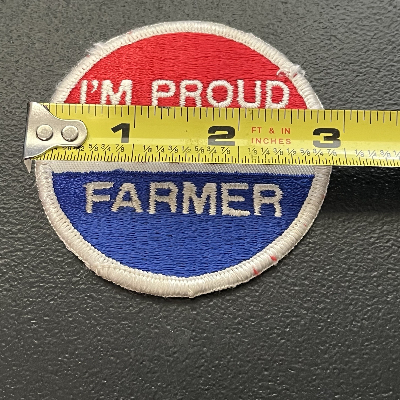 I&rsquo;M Proud To Be A Farmer Patch Shirt Coat Hat Cap Jacket Vintage Red White Blue