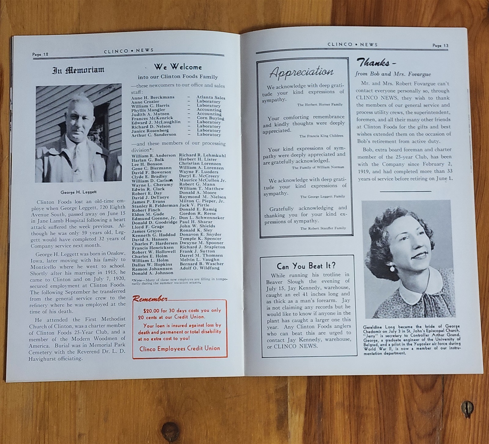 1952 CLINCO CLINTON INDUSTRIES NEWS BOOKLET KOREAN VETS RETURN GOLF CLINTON IOWA