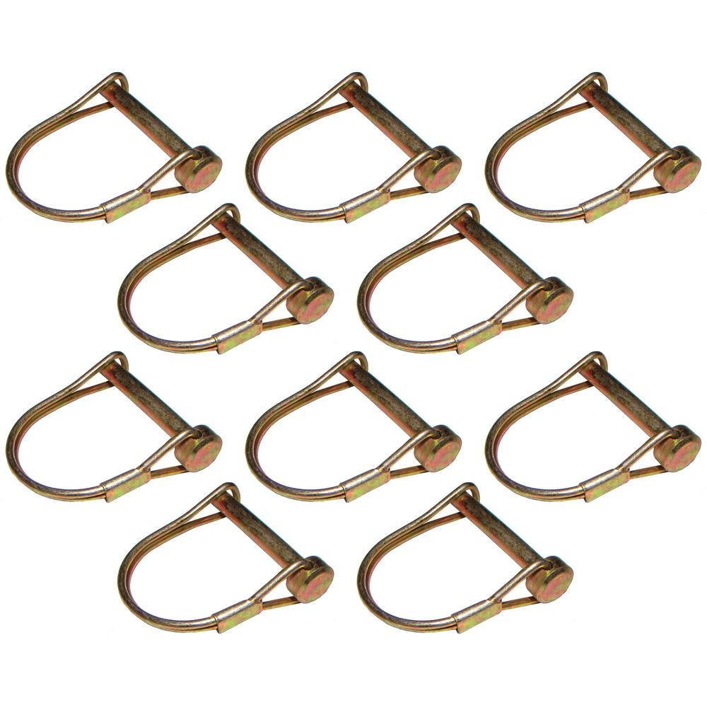 10 pk Round PTO Lock Pin 1/4&Prime; Diameter PTO Shaft Locking Pins 1.5&Prime; Usable Length