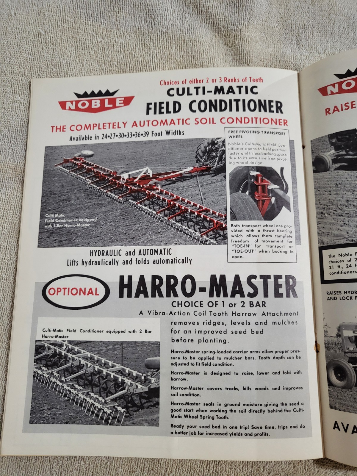 NOBLE DAKON Harrow BROCHURE 1968? John Deere IH Sioux Falls, SD. Dakota Iron