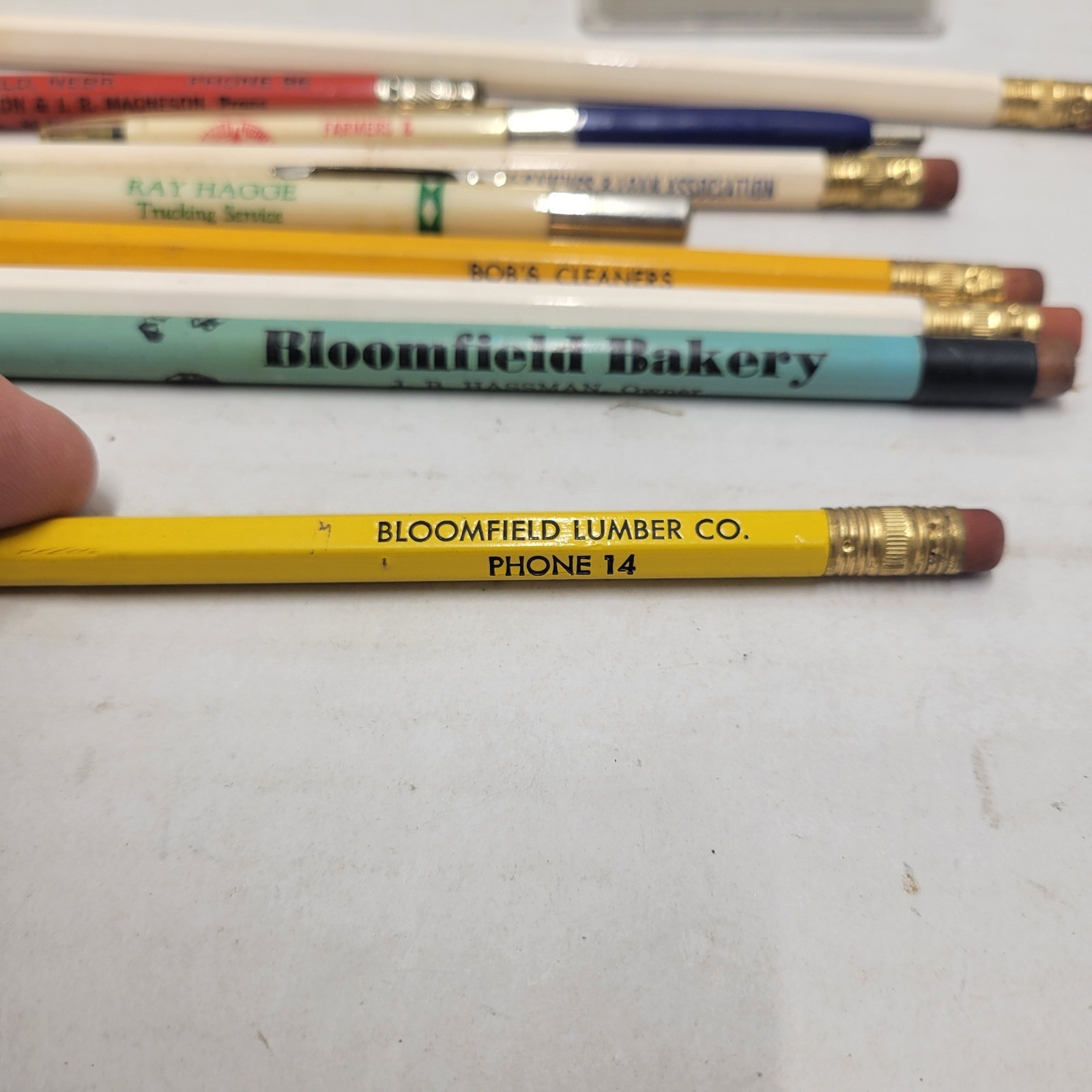 Vintage Bloomfield Nebraska Advertising Lot Farmers Co-op Playing Cards Pencils