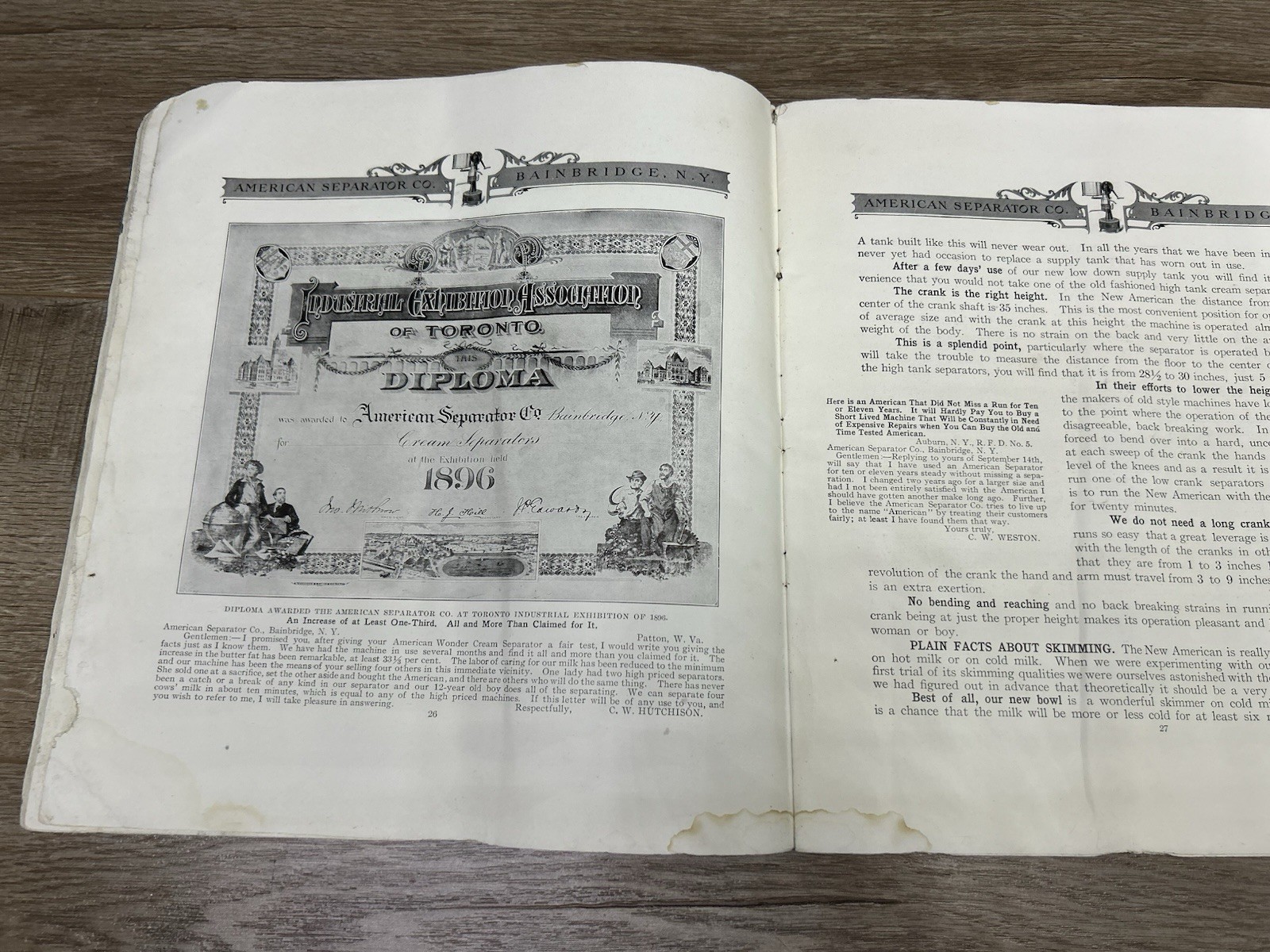 Antique Vintage Genuine American Cream Separator Co. Catalog