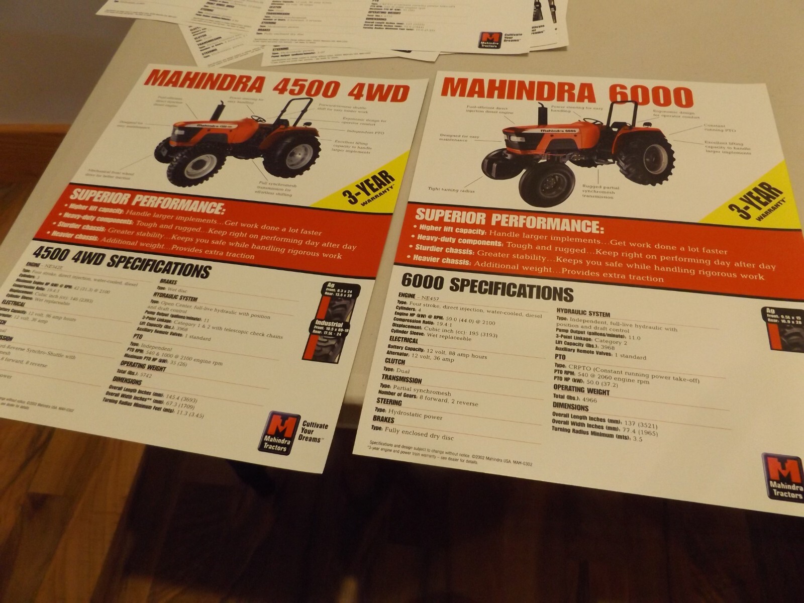14-pc. MAHINDRA SERIES TRACTORS, 2002