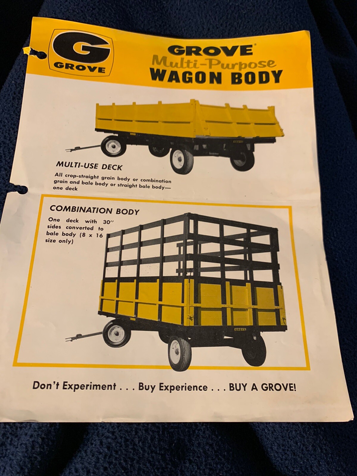 Brochure Dealer Grove MFG Co Shady Pennsylvania PA Multi Purpose Wagon Body