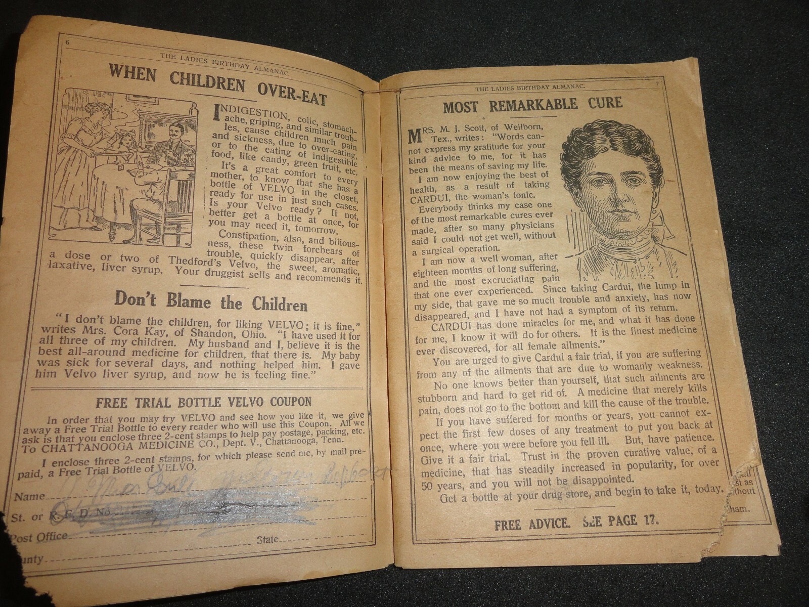 The Ladies Birthday Almanac 1912