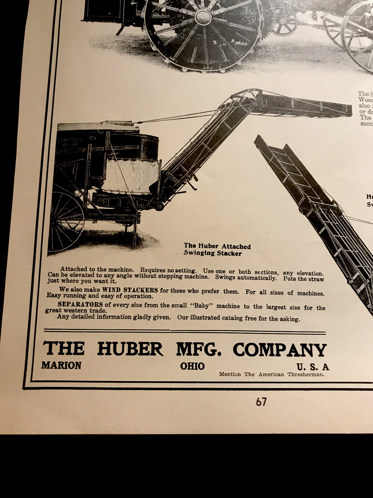 1906 Huber Traction Engine Farm Implements Advertising – Marion – Ohio