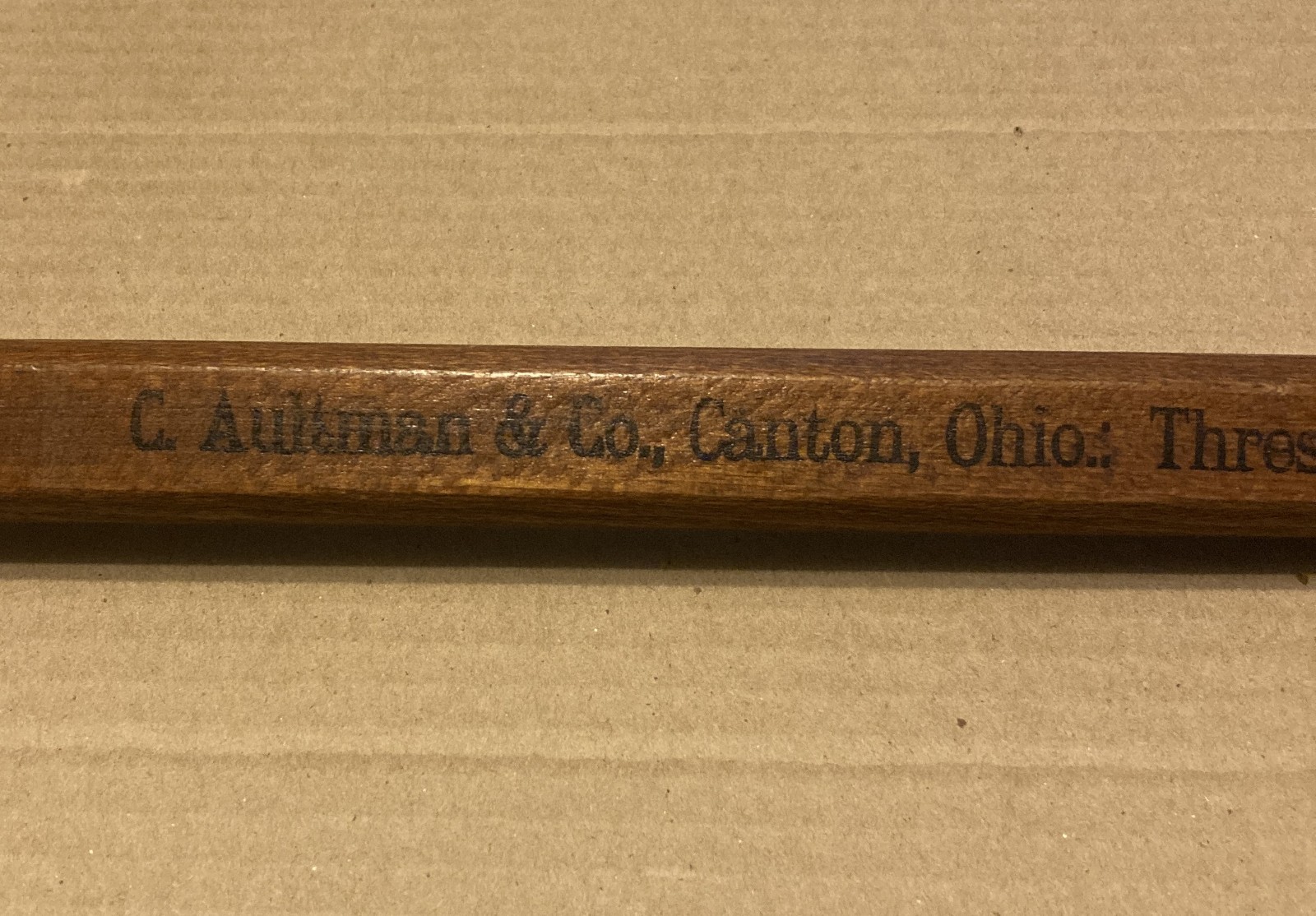 ANTIQUE C AULTMAN & CO CANTON OHIO THRESHERS AND ENGINES ADV WALKING STICK