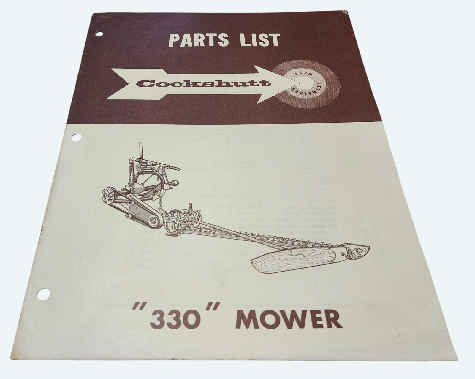 Cockshutt 330 Mower Parts List Catalog Vintage1959 w Exploded Views