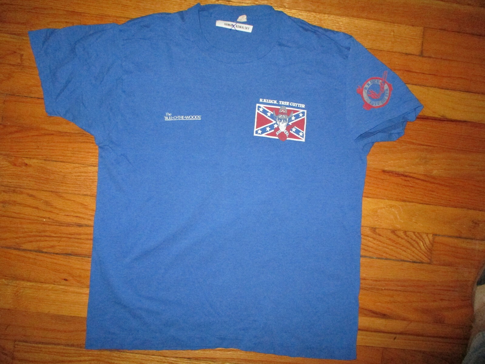 Vintage 80s R KLUCK Tree Cutter T Shirt XL 50% Oxnard CA Soft Thin