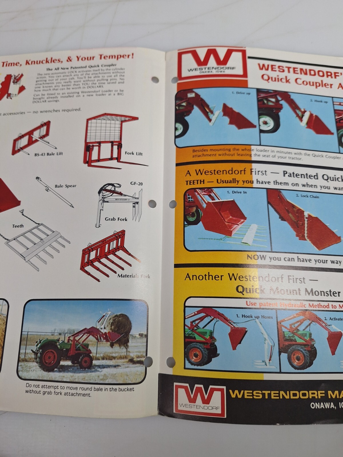 Vintage Westendorf WL-21 Loader Brochure Jiffy Loader