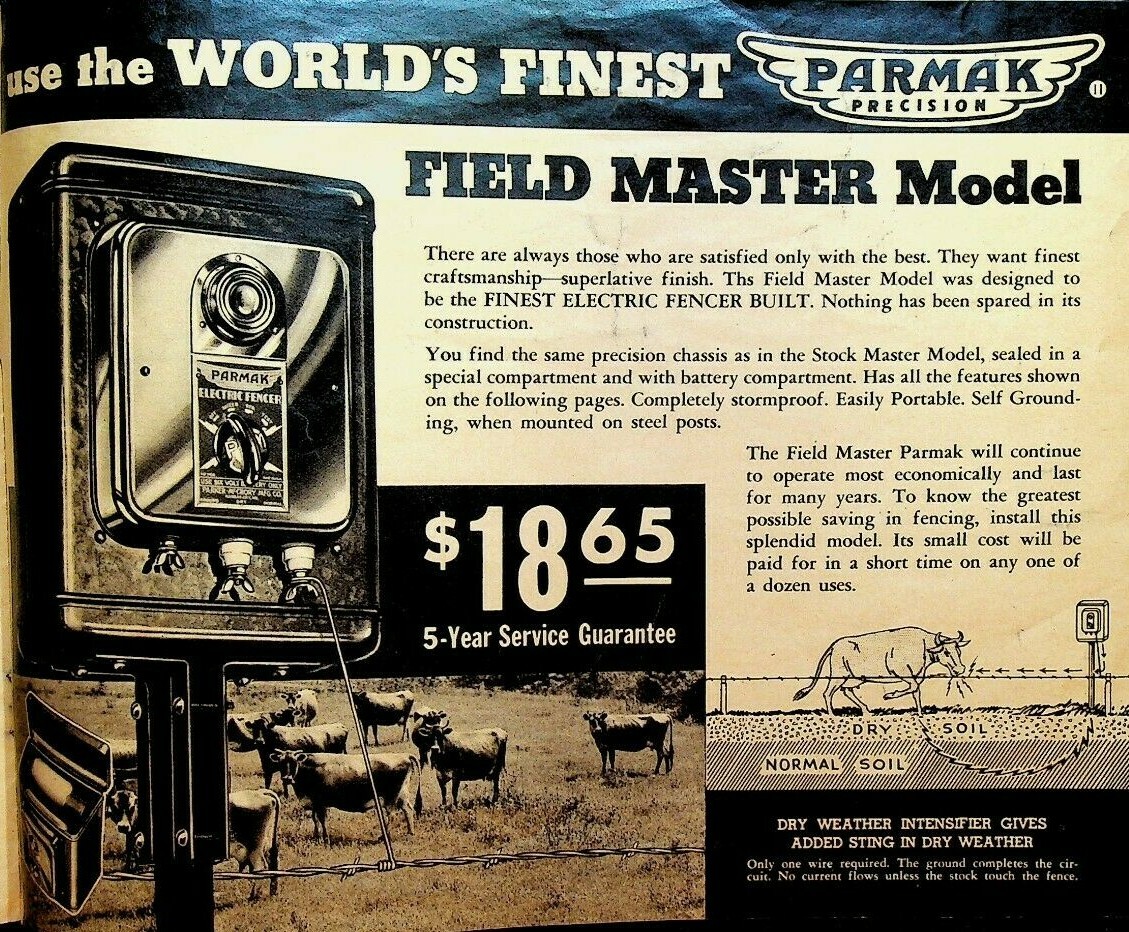 Parmark Electric Fence Booklet 1940 Parker McCrory Mfg Farms Agriculture